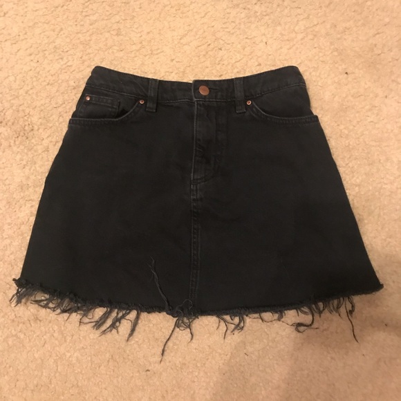 mini black jean skirt